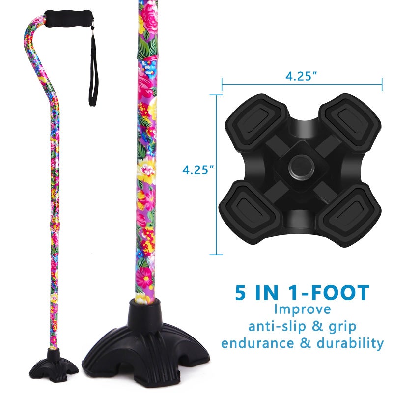 LIXIANG Elegant Walking Cane for Women, Foldable & Adjustable Cane for Seniors with Self-Standing Tip | Lightweight Mobility Aid for Stability & Balance Support - Image 3