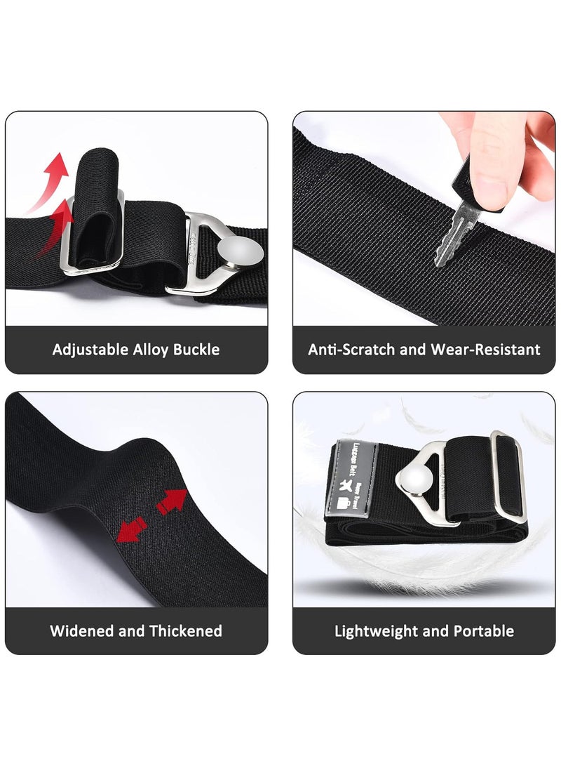 2-in-1 Adjustable Travel Belt Luggage Strap Over Handle, 110-230cm, Elastic Add-a-Bag Bungee with Alloy Buckle, Hands-Free Carry-On Holder for Suitcases and Airport Travel, Large - Image 2