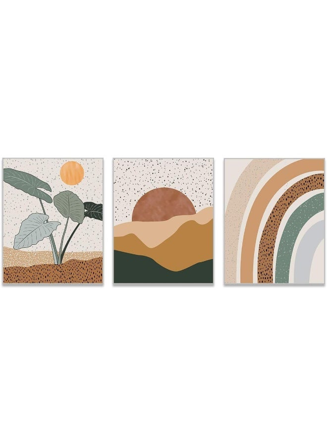 Home Trove Set Of 3 Boho Wall Decor Mid Century Modern Decor - 8X10 Unframed  - Image 1