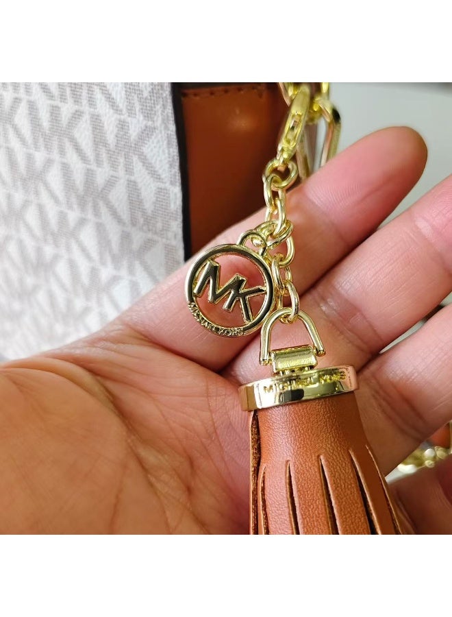 Michael Best-Selling Women's Bag: MICHAEL KORS MK Chain Strap Small Square Bag, Shoulder/Crossbody Fringe Camera Bag - Image 3