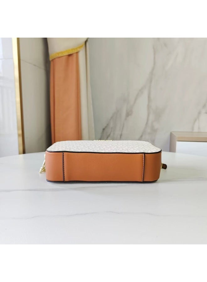 Michael Best-Selling Women's Bag: MICHAEL KORS MK Chain Strap Small Square Bag, Shoulder/Crossbody Fringe Camera Bag - Image 4