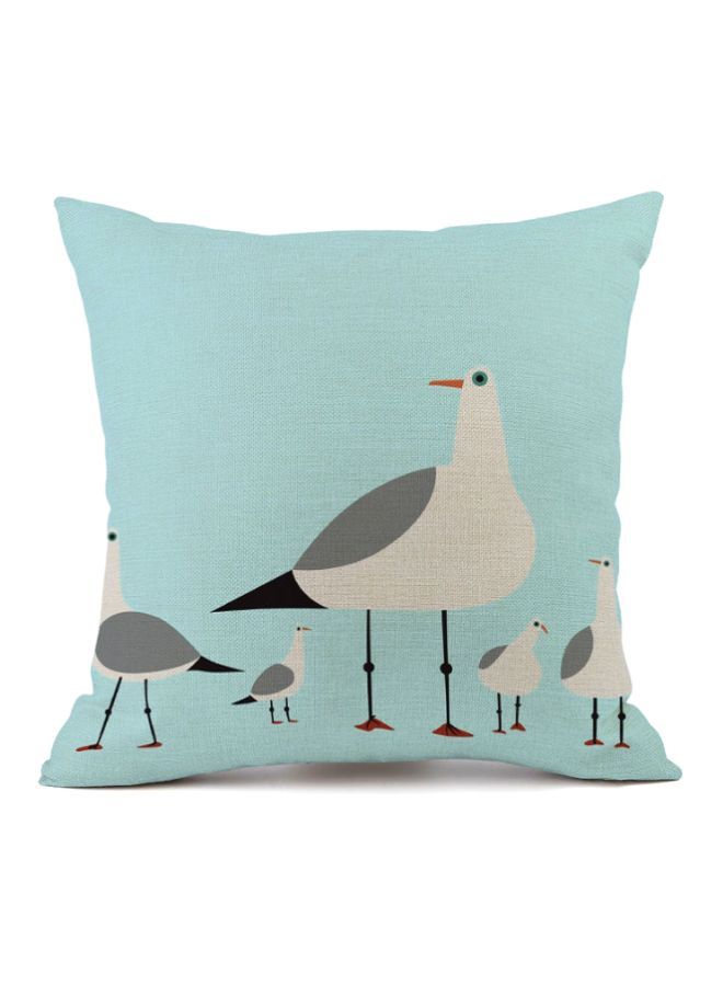 NIBEMINENT European Style Birds Printed Cushion Cover Blue/White/Grey 45x45cm