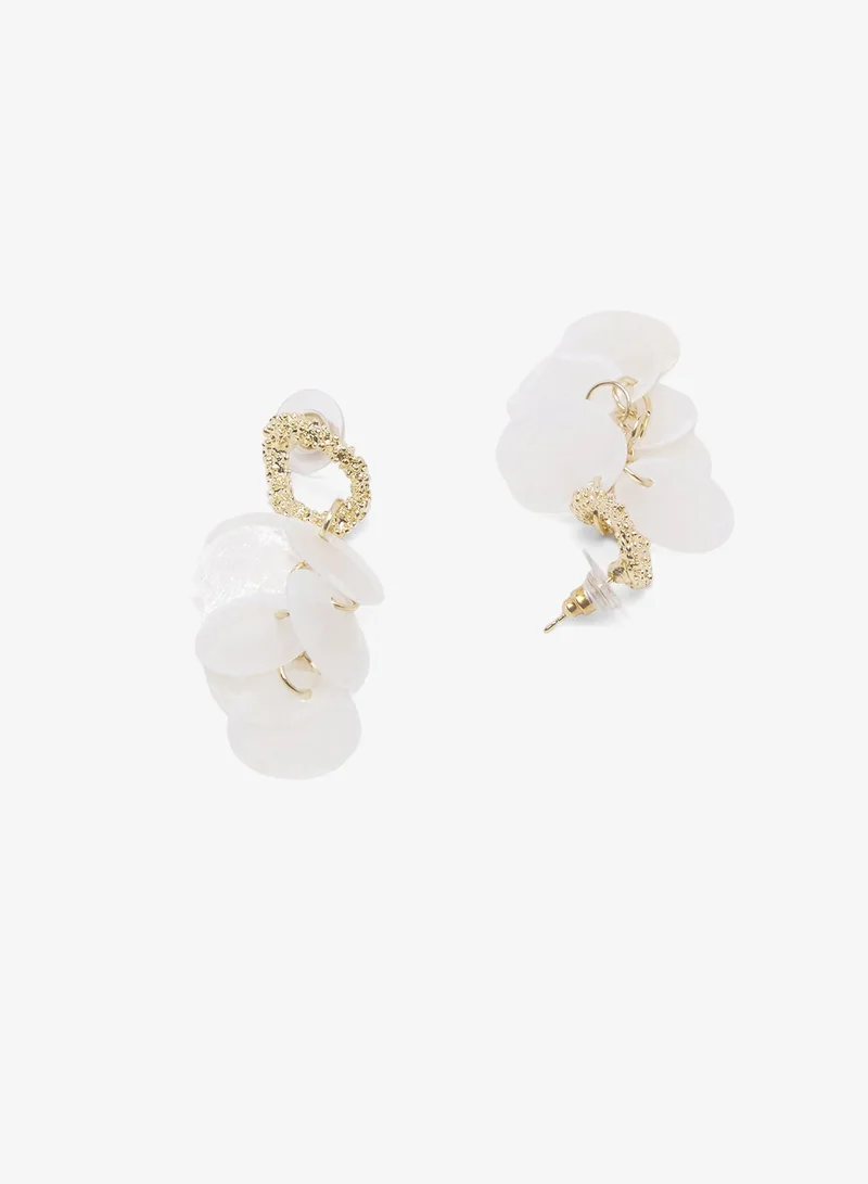Ella White Resin Gold Accent Earrings