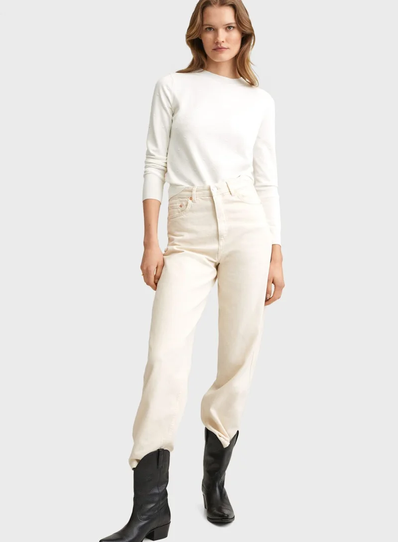مانجو Crew Neck Knitted Sweater