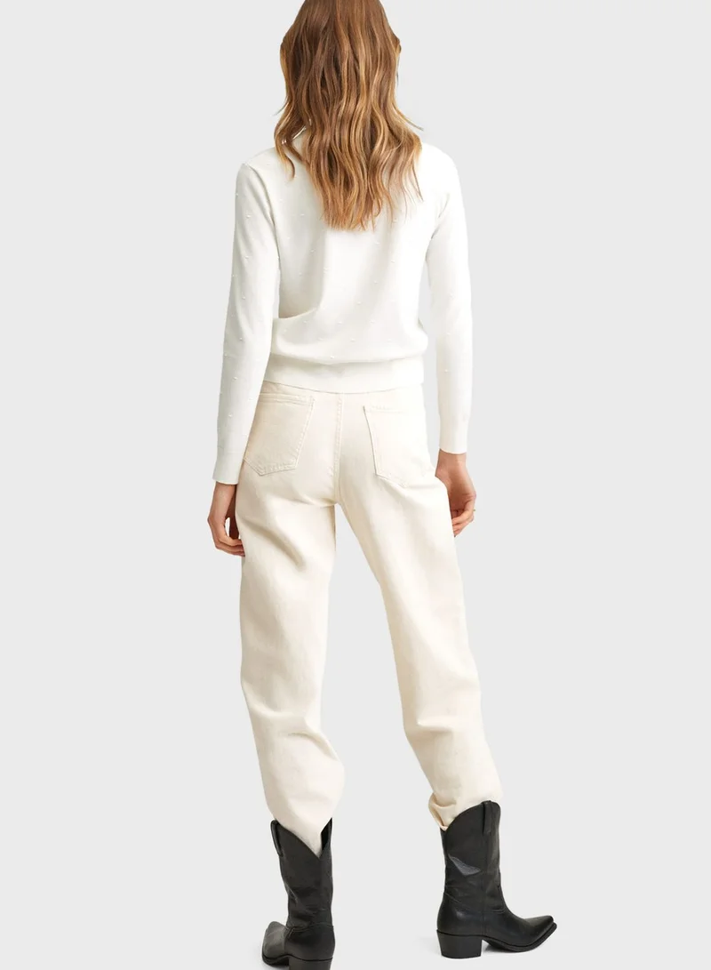 مانجو Crew Neck Knitted Sweater