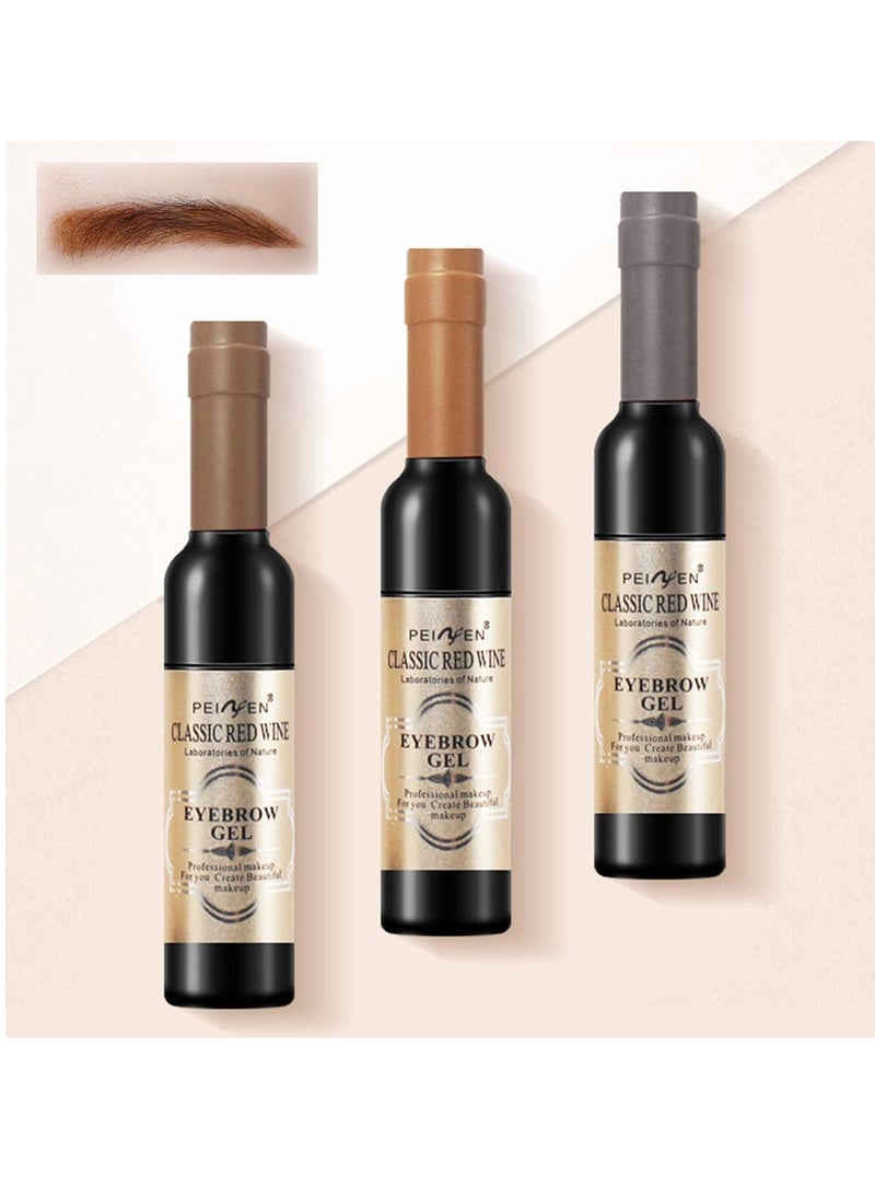 SYOSI - Wine Eyebrow Gel 3 Colors Wine Bottle Tattoo Brow Gel Tint Eyebrow Beauty Dyeing Eyebrow Cream Peelable Tearing Eyebrow Colouring Gel Waterproof Quick Dry Dyeing No Smudge Easy to Color - Image 1