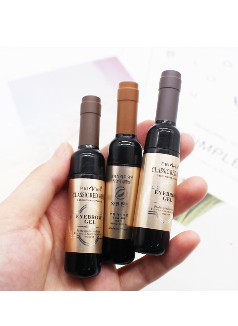 SYOSI - Wine Eyebrow Gel 3 Colors Wine Bottle Tattoo Brow Gel Tint Eyebrow Beauty Dyeing Eyebrow Cream Peelable Tearing Eyebrow Colouring Gel Waterproof Quick Dry Dyeing No Smudge Easy to Color - Image 1