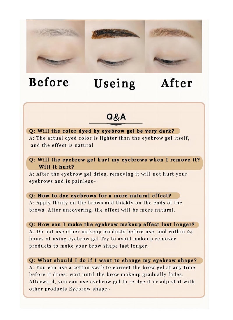 SYOSI - Wine Eyebrow Gel 3 Colors Wine Bottle Tattoo Brow Gel Tint Eyebrow Beauty Dyeing Eyebrow Cream Peelable Tearing Eyebrow Colouring Gel Waterproof Quick Dry Dyeing No Smudge Easy to Color - Image 1