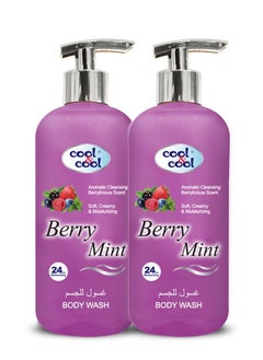 Cool & Cool Cool & Cool Body Wash Berry Mint With Hand Pump 500ML ( Pack of 2) - Refreshing,Vitamin- E, 24-Hour Moisturizing, Invigorating Scent, Suitable for All Skin Types 1 Liter  - Image 1