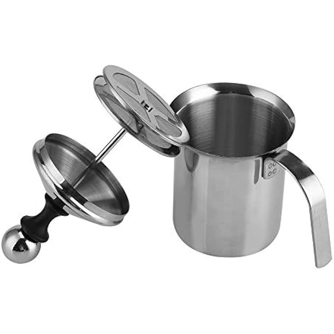 Haofy 400Ml Milk Frother Stainless Steel Manual Milk Foamer Double Mesh Frother For Cappuccino Coffee Latte Hot Chocolate Made Of Stainless Steel Material With Polished Mirror 800Ml - Image 5