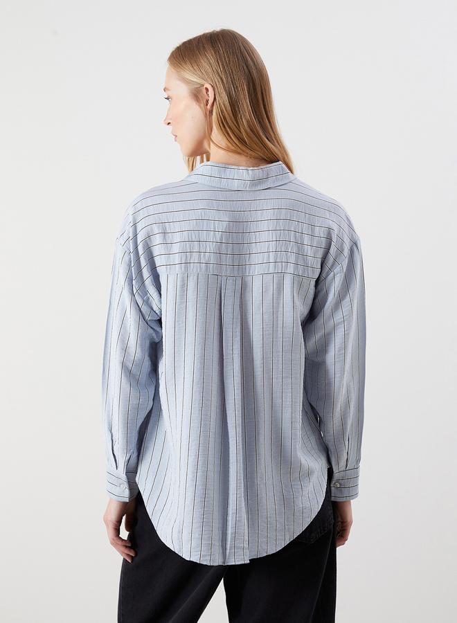 LC WAIKIKI Striped Oversize Women's Shirt - Image 4