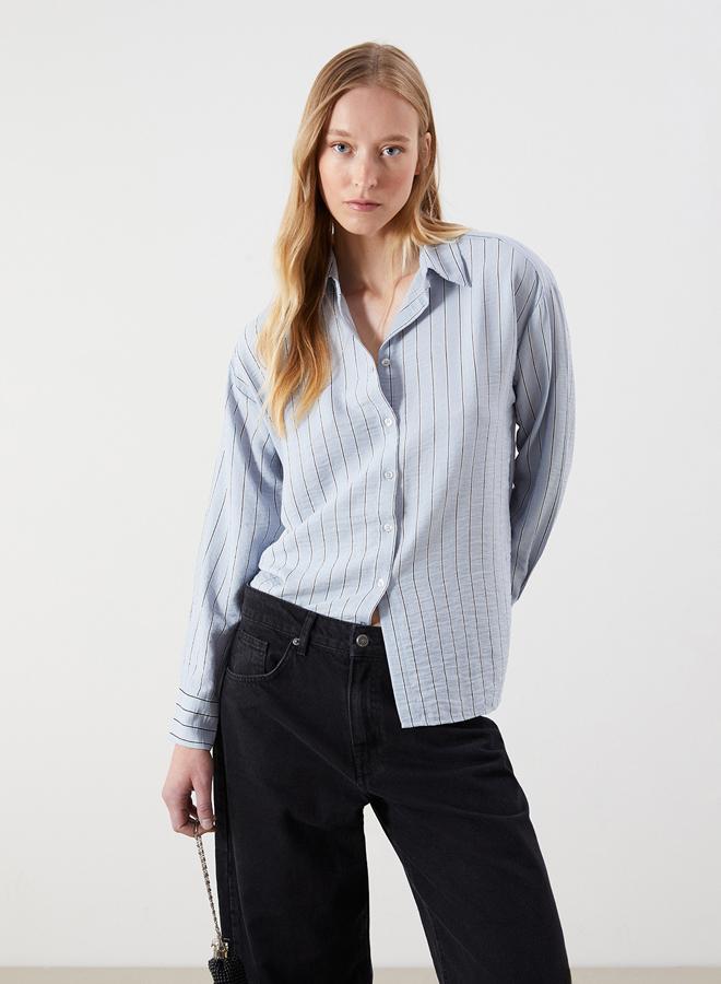 LC WAIKIKI Striped Oversize Women's Shirt - Image 1