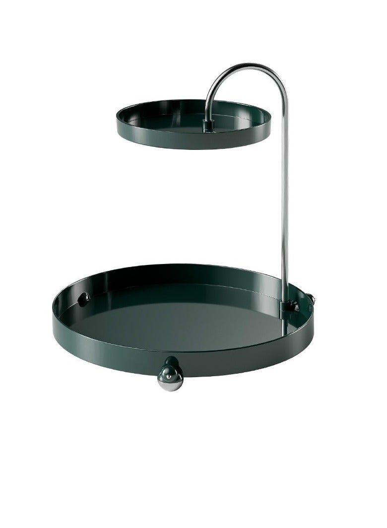 Bluejw 2-Tier Multipurpose Entrance Storage Rack Stainless Steel Decorative Tray Jewelry Dish Cosmetics Organizer Bathroom Clutter Serving Platter Small Storage Tray  - Image 1