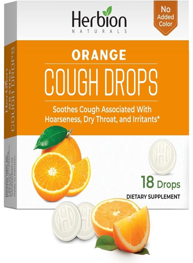 HERBION Naturals Cough Drops, Dietary Supplement, Soothes Cough, for Adults and Children Over 6 Years, No Artificial Flavor, No Added Color (18 Count (Pack of 1, Orange - Image 1