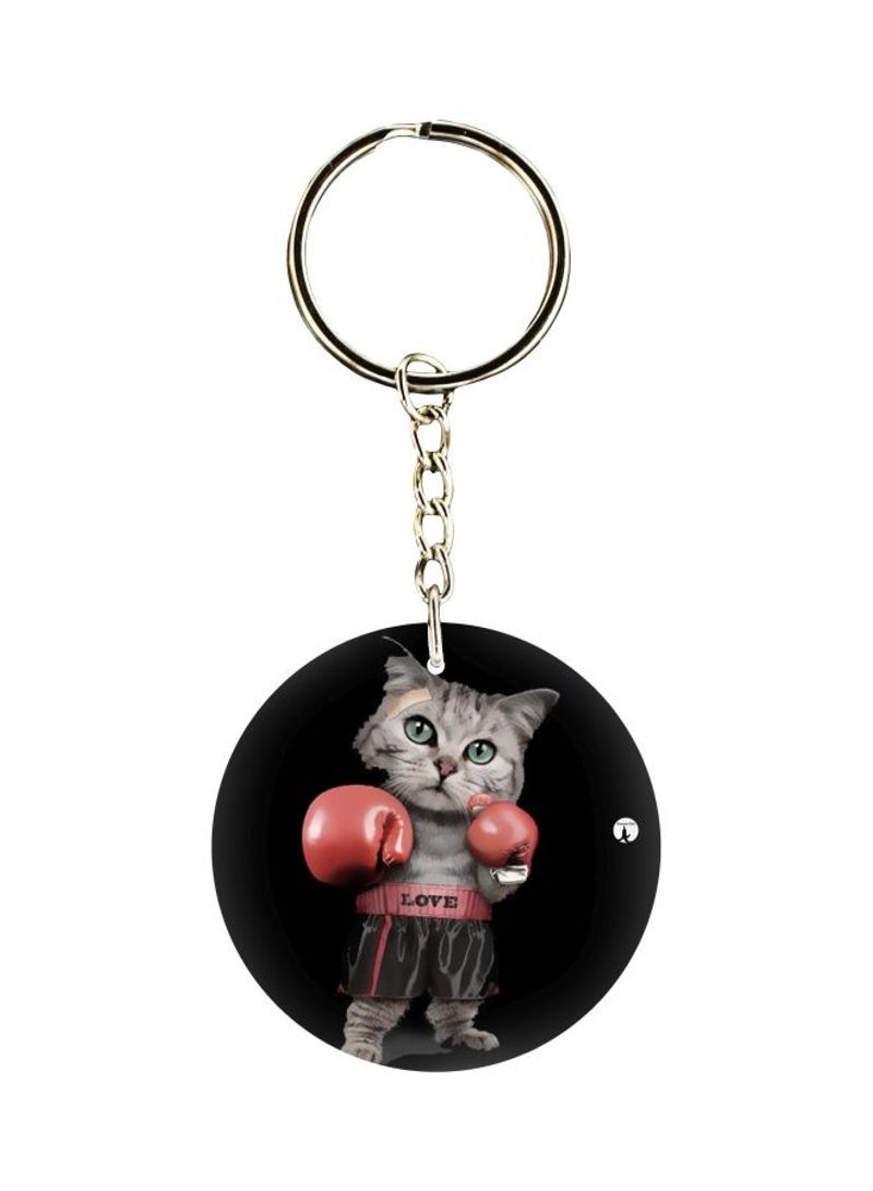 RKN Double Sided Wrestler Cat Printed Keychain