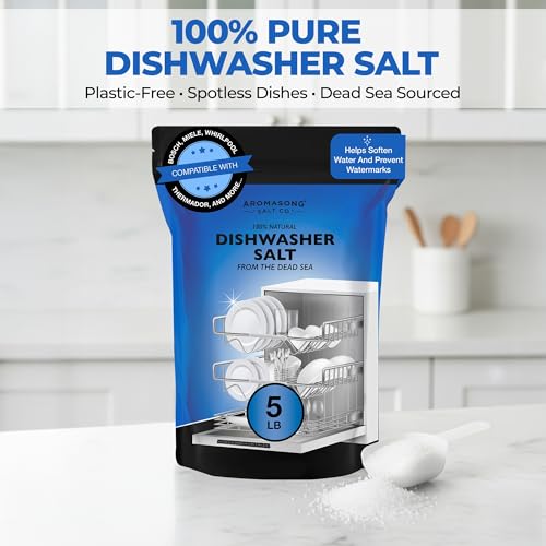 Aromasong Dishwasher Salt 5 LB 100 Natural Water Softening Agent Compatible with Bosch Miele Whirlpool Thermador and More For Cleaner Dishes Washer Reactivation packaging may vary - Image 5