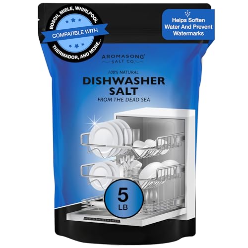 Aromasong Dishwasher Salt 5 LB 100 Natural Water Softening Agent Compatible with Bosch Miele Whirlpool Thermador and More For Cleaner Dishes Washer Reactivation packaging may vary - Image 2