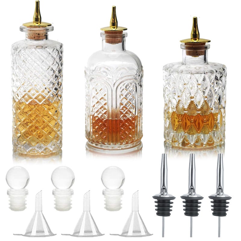 SuproBarware Bitters Bottle for Cocktails  Glass Dasher Bottles with Dash Tops Great for BartenderHome Bar