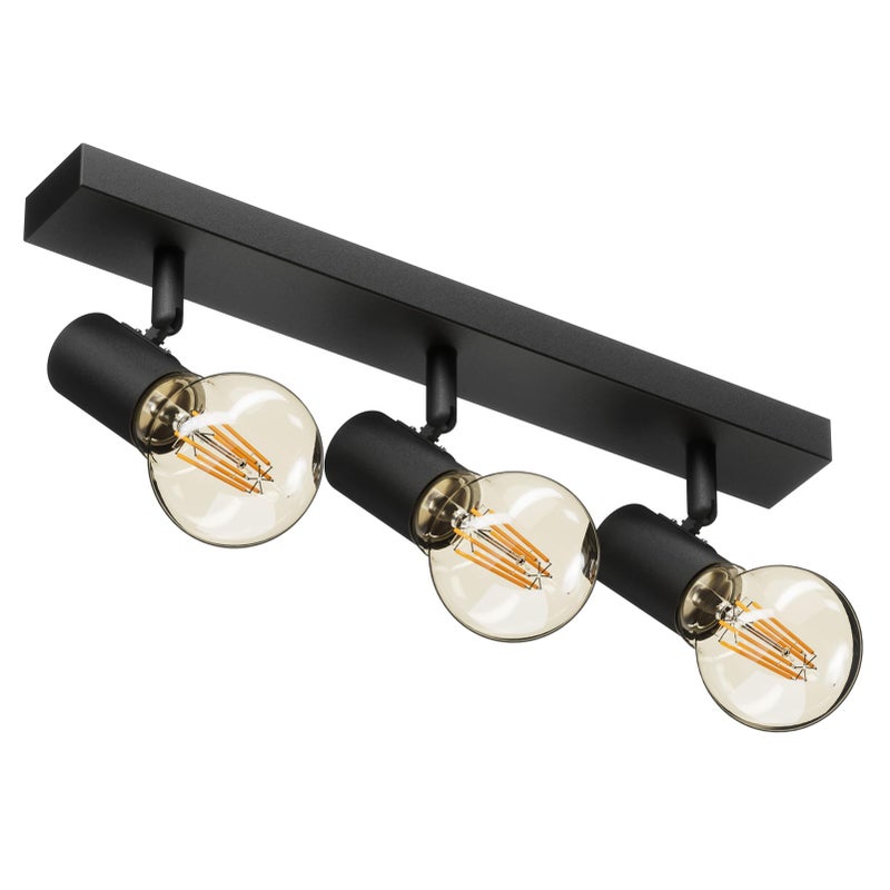 Klighten Klighten E27 Ceiling Spotlights, Black, 39 cm, 3 Pack, Industrial Style, Touch Control, Dimmable, Suitable for Living Room, Bedroom, Kitchen - Image 1