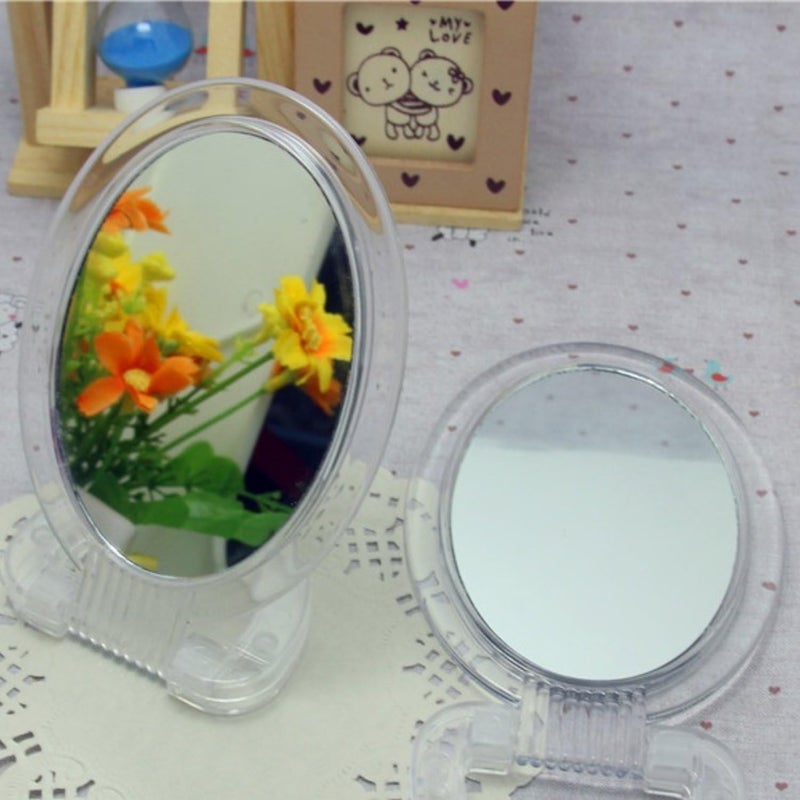 NANIAAY NANIAAY Elegant Oval Hand Mirror Decorative Portable Handheld with Small Handle DoubleSided Cosmetic Mirror with Attractive Frame Magnifying Handheld Antique for Travel Makeup Everyday Use  - Image 5