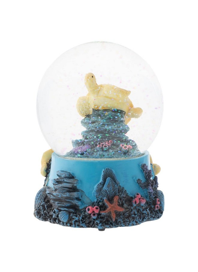 Elanze Designs Elanze Designs Coral Reef Sea Turtles 100MM Sturdy Wind Up Musical Glitter Water Snow Globe Tabletop Dresser Nightstand Figurine Decoration Plays Tune Wonderful World  - Image 3