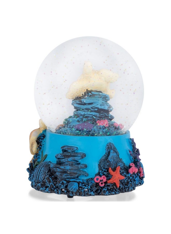 Elanze Designs Elanze Designs Coral Reef Sea Turtles 100MM Sturdy Wind Up Musical Glitter Water Snow Globe Tabletop Dresser Nightstand Figurine Decoration Plays Tune Wonderful World  - Image 5