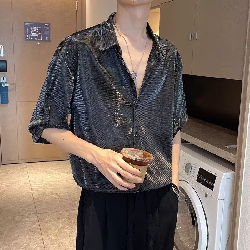 2023 new summer Japanese style texture fashionable gradient printed Hong Kong style short sleeve t-shirt for men and women - Image 2