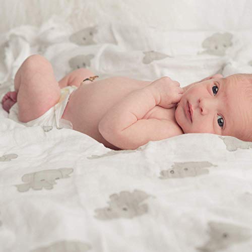 Cuddle Bug CuddleBug Muslin Baby Swaddle Blankets for Boys and Girls Size Large 4 x 4 Feet – Muslin Cotton 4 Pack (Safari Friends) - Image 3