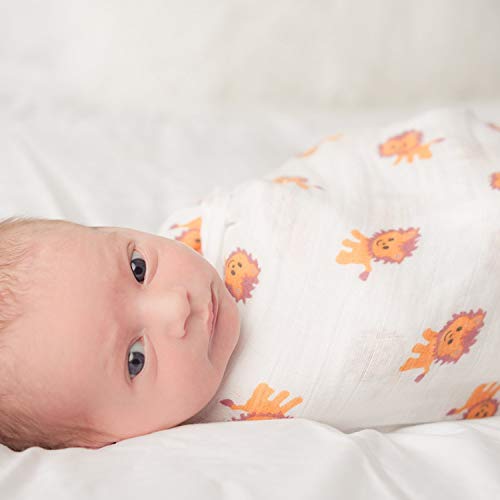 Cuddle Bug CuddleBug Muslin Baby Swaddle Blankets for Boys and Girls Size Large 4 x 4 Feet – Muslin Cotton 4 Pack (Safari Friends) - Image 4
