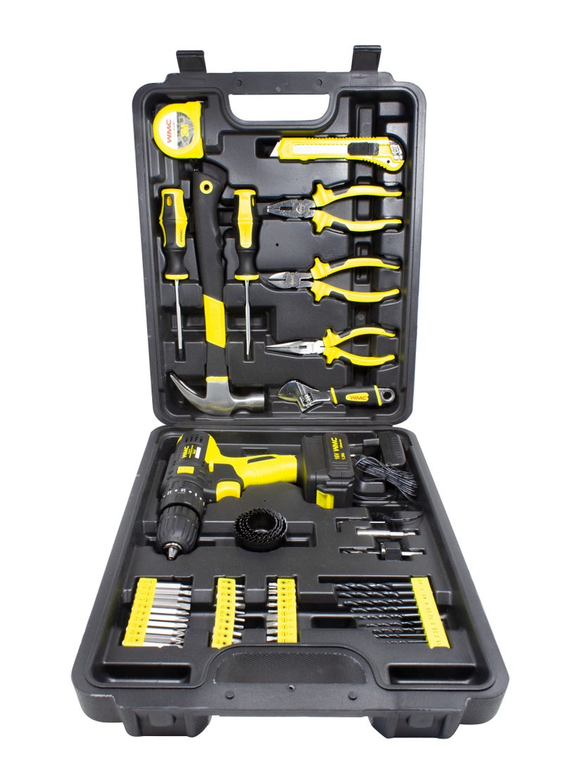 WMC TOOLS Proffesional Tool Set 57 PCS with Electric Drill, Pliers, Combined Pliers, Adjustable Wrench, Nail Hammer - pzsku/Z963F0DD5C4D3952071CBZ/45/_/1679039326/2c6c2be1-6dd2-497c-98ce-32c78e3dfadf