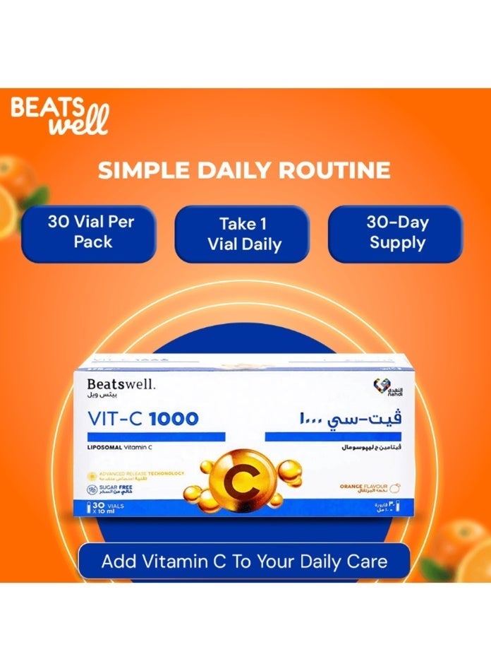 BeatsWell بياتسويل فيتامين سي 1000 - 30 قارورة قابلة للشرب - Image 3