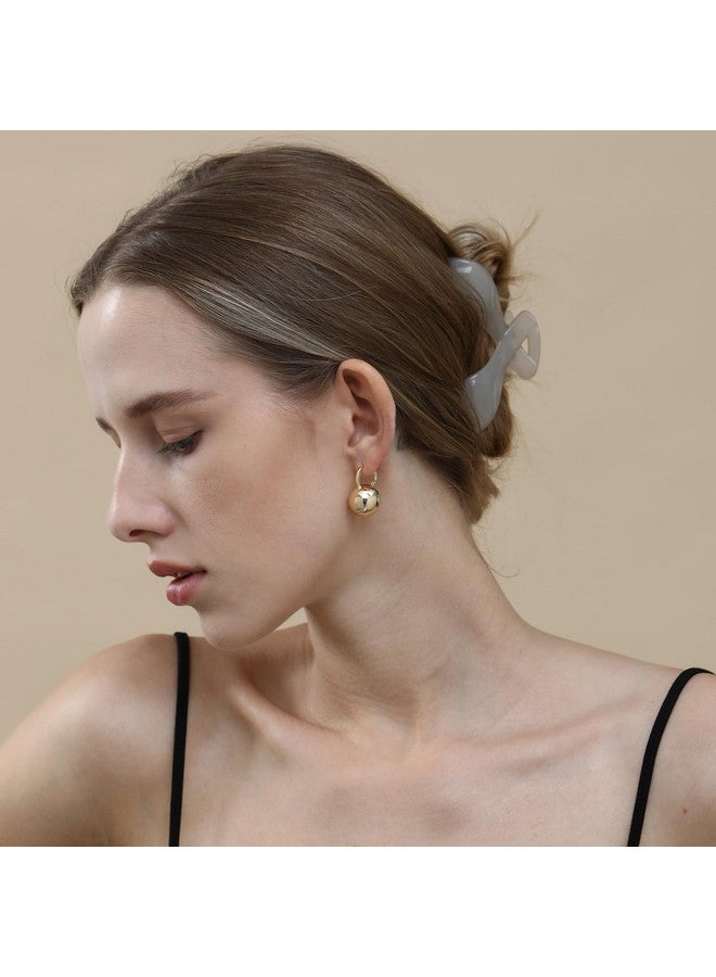 Ascona Gold Hoop Earrings, Gold Ball Drop Dangle Leverback Earrings for Women, Hypoallergenic Lightweight Gold Plated Dainty Earrings Fashion Jewelry(24mm ball gold) - Image 4