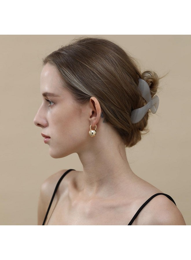 Ascona Gold Hoop Earrings, Gold Ball Drop Dangle Leverback Earrings for Women, Hypoallergenic Lightweight Gold Plated Dainty Earrings Fashion Jewelry(24mm ball gold) - Image 5