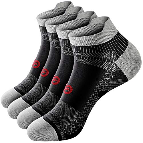 PAPLUS No Show Compression Socks for Men and Women, Low Cut Running Ankle Socks with Arch Support Nano Socks for Plantar Fasciitis, Cyling, Athletic, Flight, Travel, Nurses - Image 1
