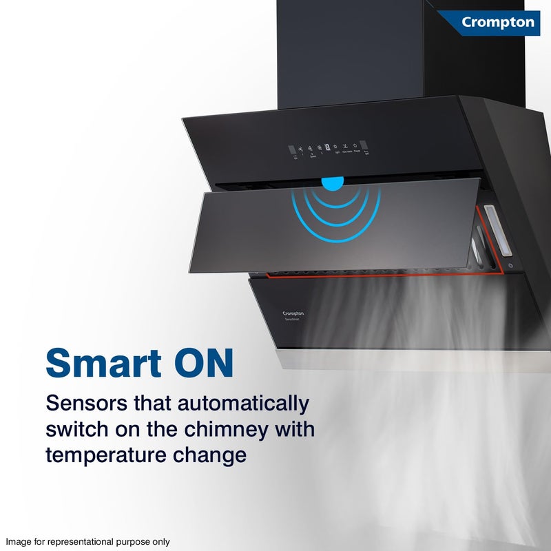 Crompton Crompton SensoSmart Inclined 60cm Filter less Auto Clean Wall Mounted Chimney Black 1290 CMH CHDSSI60FLEMBL  - Image 5
