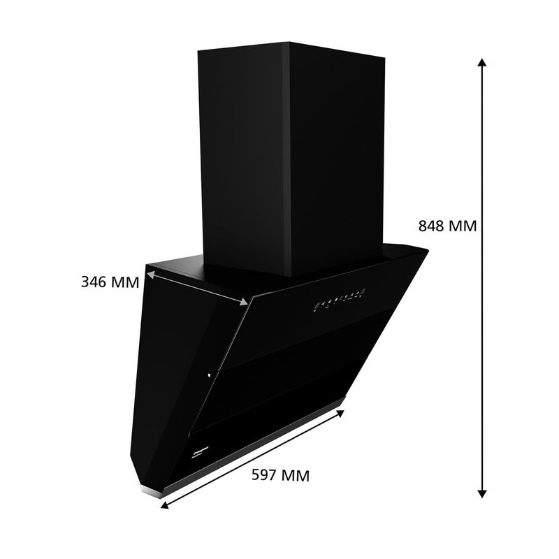Crompton Crompton SensoSmart Inclined 60cm Filter less Auto Clean Wall Mounted Chimney Black 1290 CMH CHDSSI60FLEMBL  - Image 3