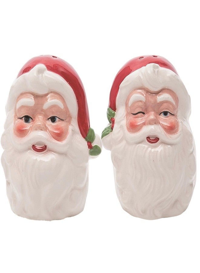 Transpac Transpac Dolomite 3.25 in. Multicolor Christmas Vintage Santa Shaped Salt and Pepper Shaker Set of 2 Multicolor - Image 1