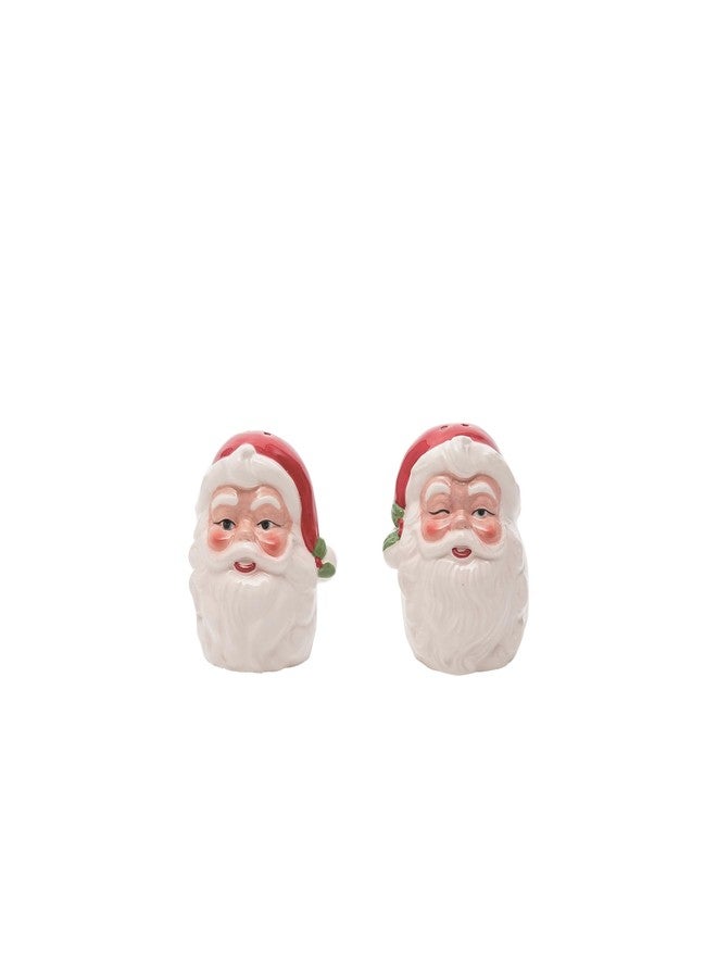 Transpac Transpac Dolomite 3.25 in. Multicolor Christmas Vintage Santa Shaped Salt and Pepper Shaker Set of 2 Multicolor - Image 5