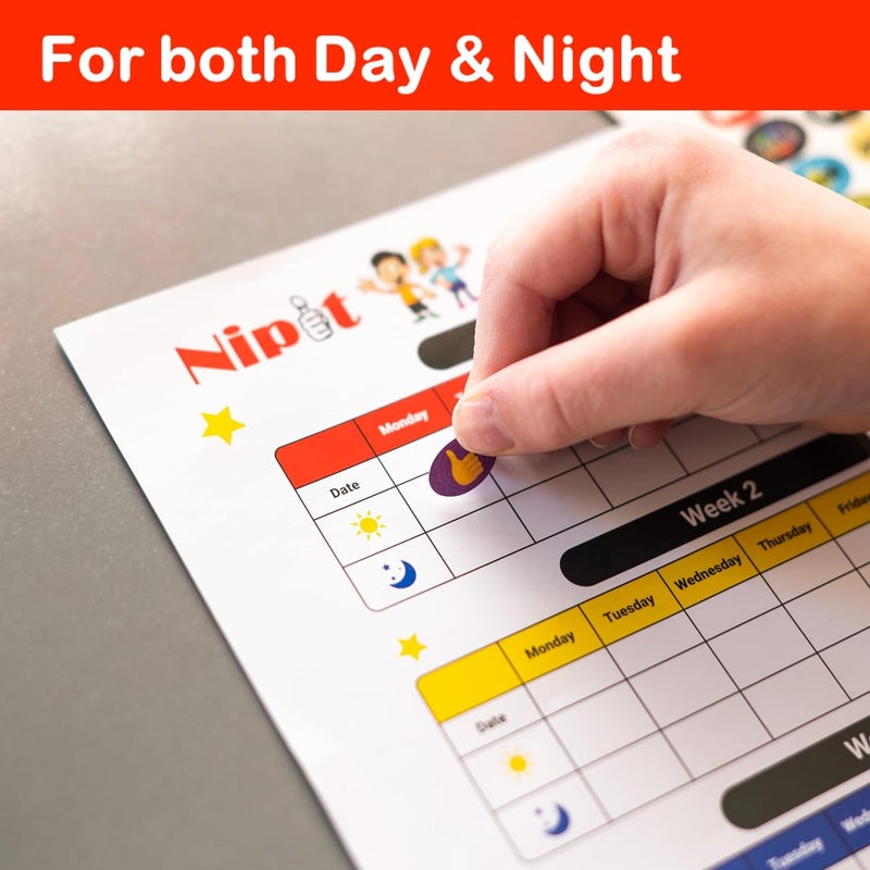 Nipit Reward Chart for Kids  Stop Thumb Sucking  Nail Biting Tracker Encourage Good Behavior with Fun Stickers Interactive Behavior Chart for Home Colorful Design Ideal for Toddlers  Children - Image 5