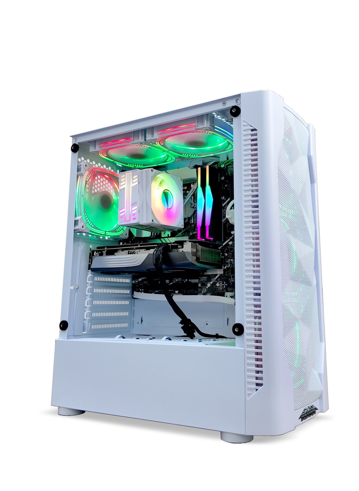 White Gaming PC, Intel Core i5-14400F Processor/16GB RAM/1TB SSD/8GB Nvidia GeForce RTX 3050 Graphics/Windows 11 Pro/ RGB Gaming Case