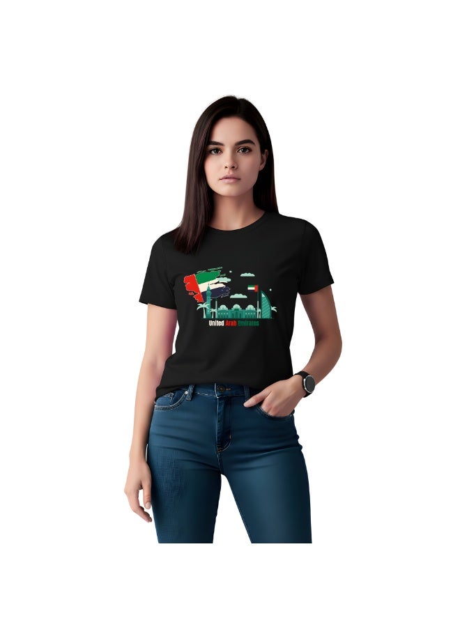 UAE Celebration T-Shirt For Women-Printed Design Short Sleeve Top Tee For Celebrations Day,School Events,&Holidays-Comfortable And Stylish T-Shirt - Image 1