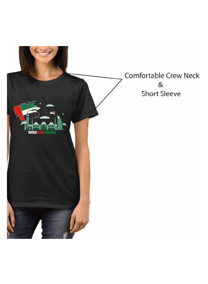 UAE Celebration T-Shirt For Women-Printed Design Short Sleeve Top Tee For Celebrations Day,School Events,&Holidays-Comfortable And Stylish T-Shirt  - Image 5