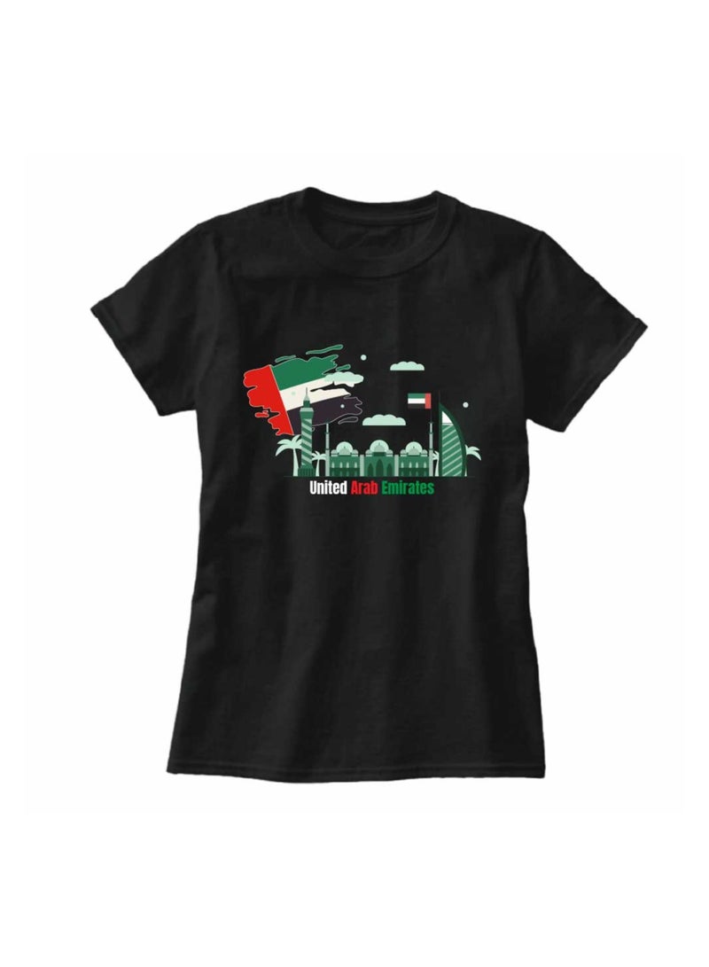 UAE Celebration T-Shirt For Women-Printed Design Short Sleeve Top Tee For Celebrations Day,School Events,&Holidays-Comfortable And Stylish T-Shirt  - Image 3