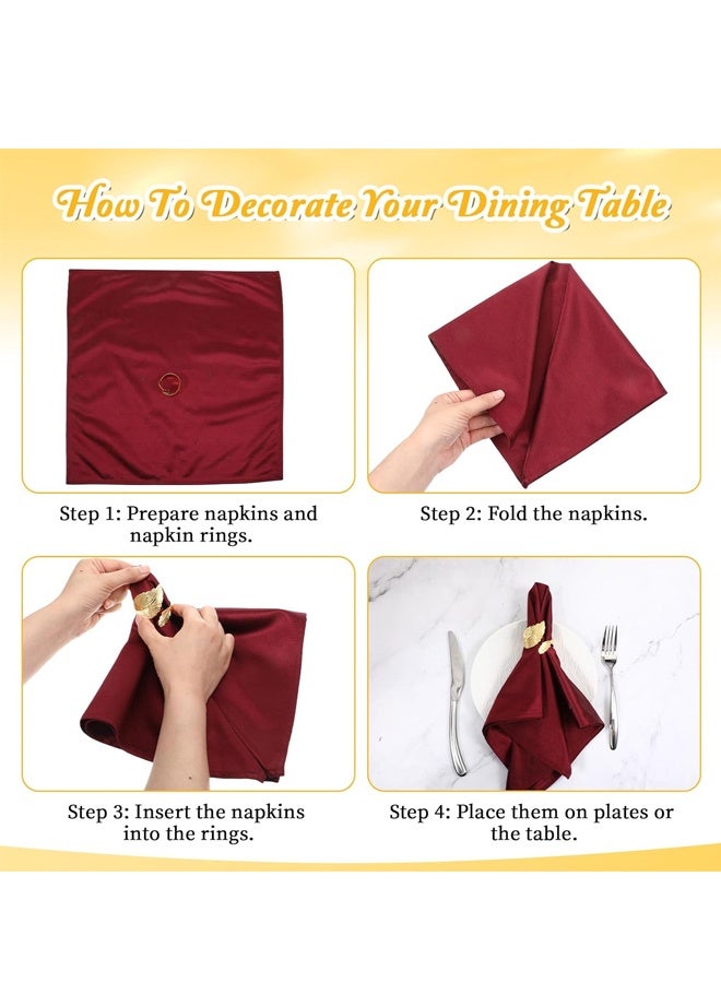 10PCS Stylish Fall Napkin Ring Gold Napkin Rings, Metal Leaf Napkin Rings - Image 5