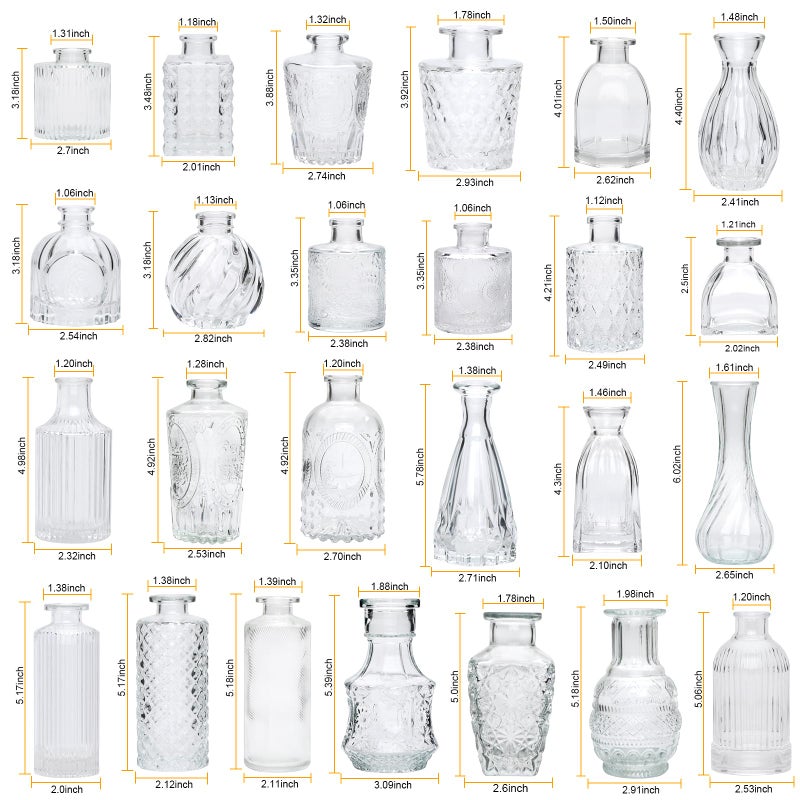 Brajttt Glass Bud Vase Set of 32 pcs,Bud Vases in Bulk,Small Vases for Centerpieces, Mini Flower Vase Bulk for Rustic Wedding Home Table Decorations - Image 2