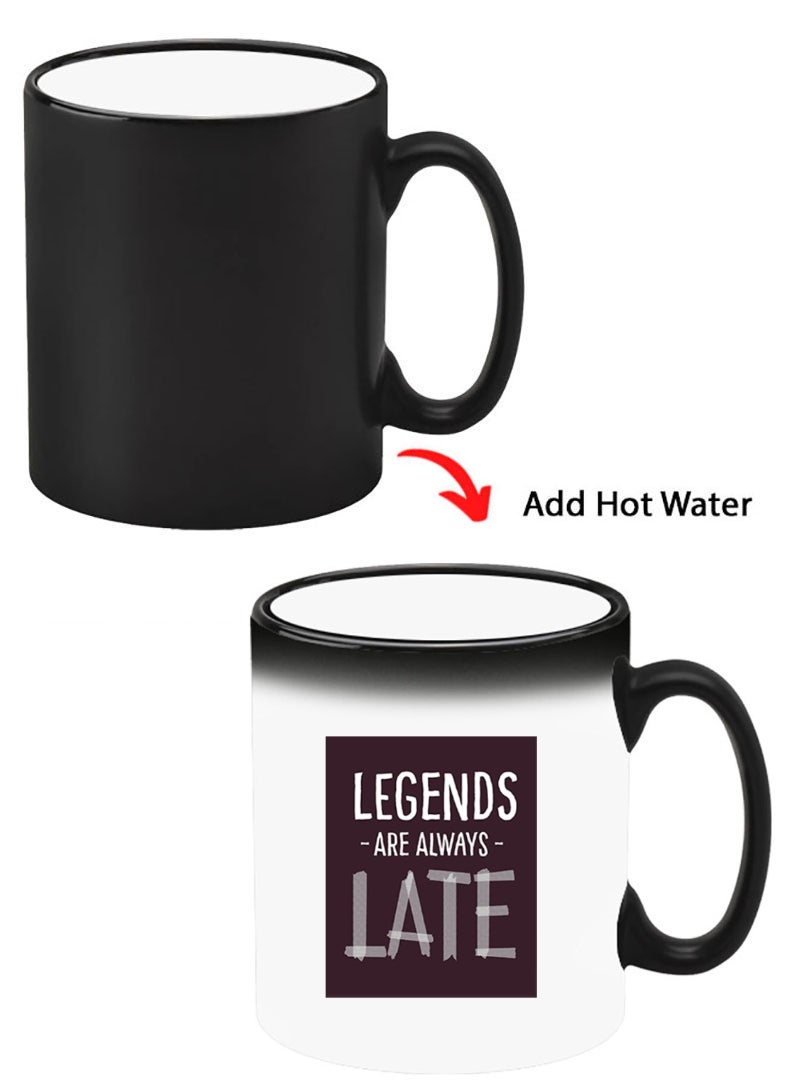 Theodor Color Changing Heat Sensitive Ceramic Mug, Image Revealed When HOT Liquid is Added! legends are always late - Image 1