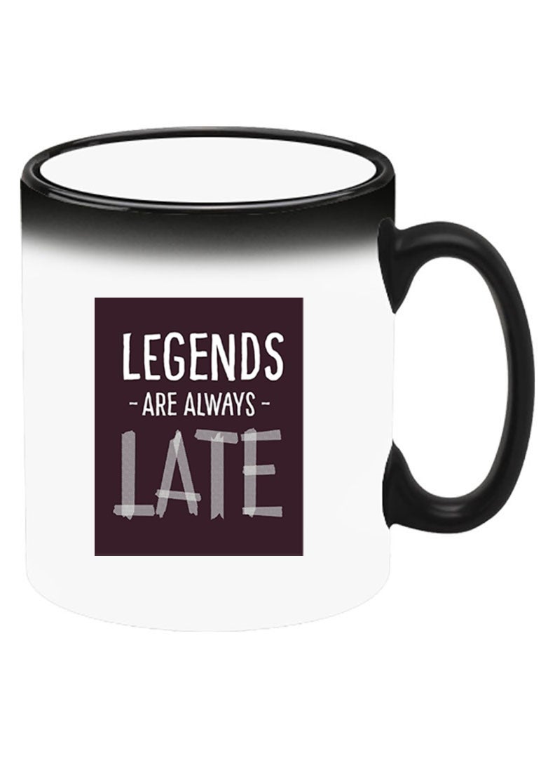 Theodor Color Changing Heat Sensitive Ceramic Mug, Image Revealed When HOT Liquid is Added! legends are always late - Image 2