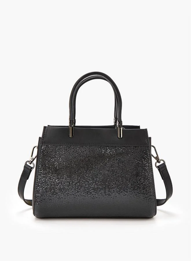 Flora Bella By Shoexpress Textured Tote Bag with Double Handle and Zip Closure