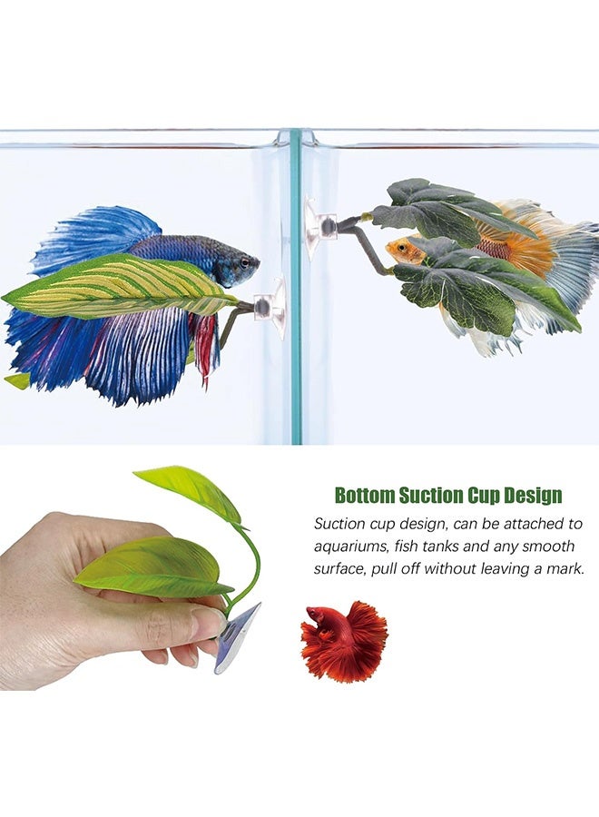 GMORO 5Pieces Betta Bed Leaf Hammock for Betta Fish, Lightweight and Realistic Resting Spot, No BPA, Practical, Comfortable and Safe - Image 2