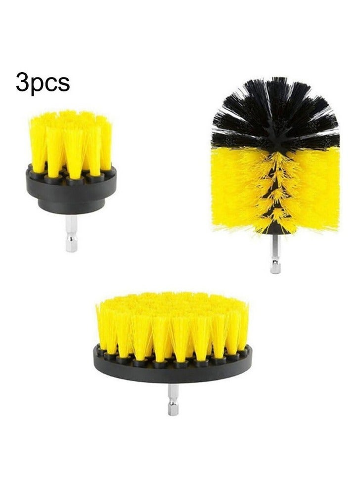 Multi-Function Electric Drill Brush Set Floor Carpet Brush Bathroom Clean Kit Yellow 14*14*10cm - Image 1